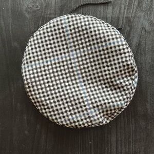 Noah NYC Black and White Tartan Beret Hat, 100% wool